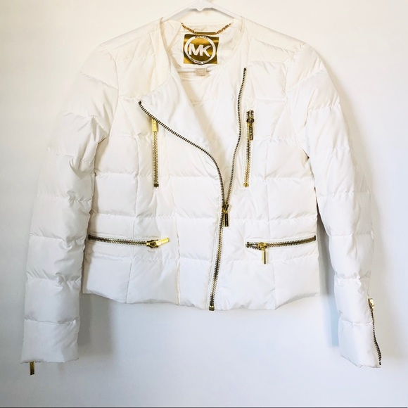 michael kors white puffer jacket